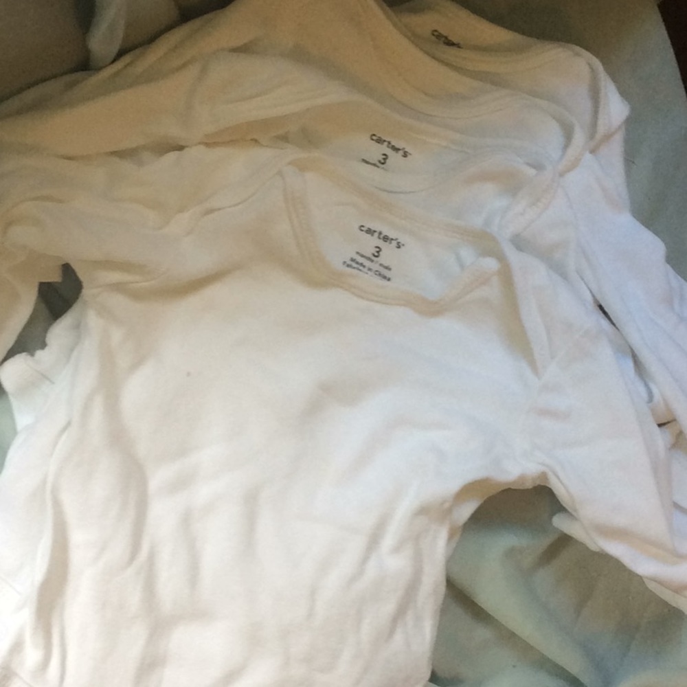 White long sleeve onsie for baby girl/boy